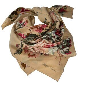 Ralph Lauren 100% Silk VINTAGE RARE Stunning cabbage rose print scarf 35…